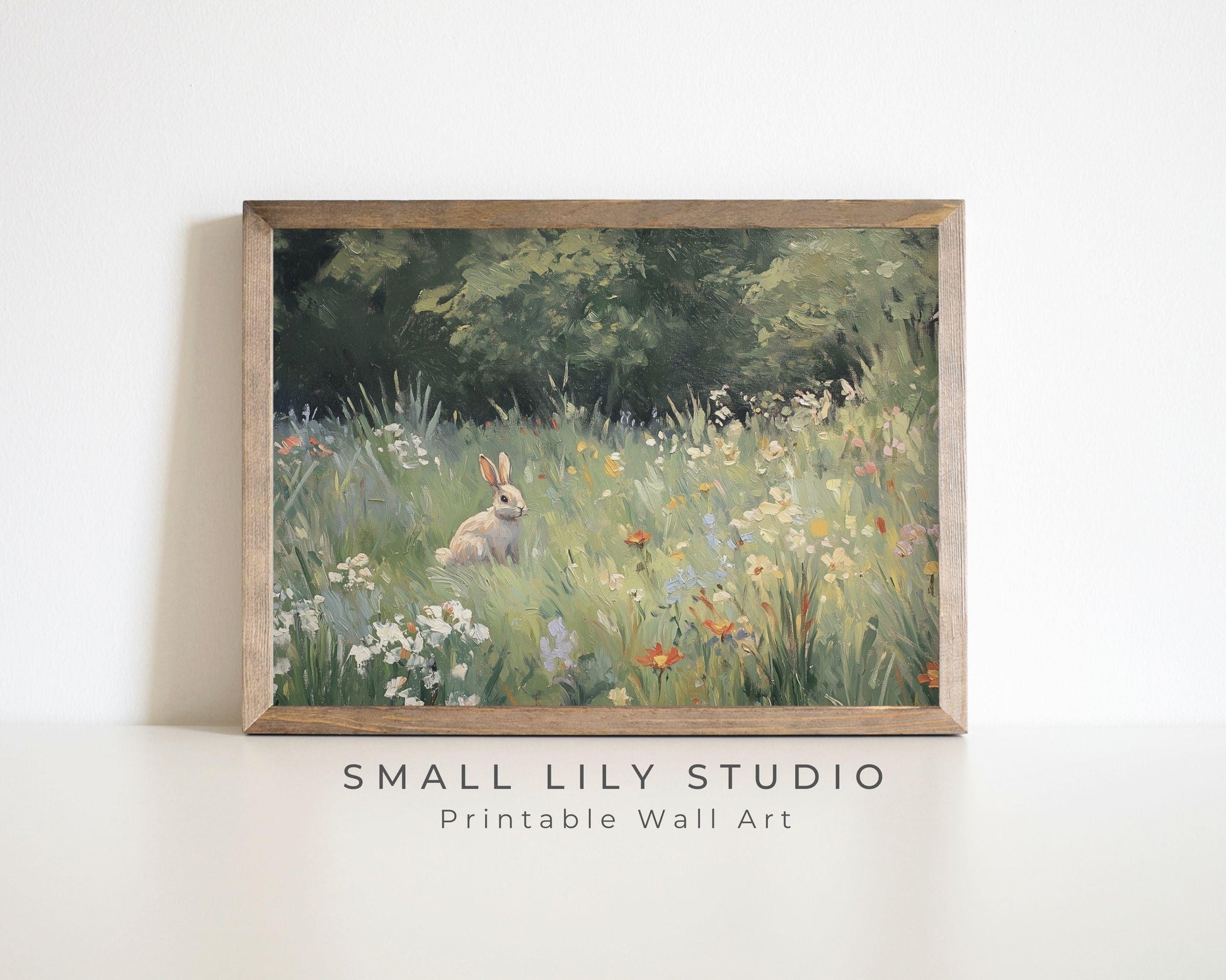 Rabbit in Wildflowers Printable Wall Art
