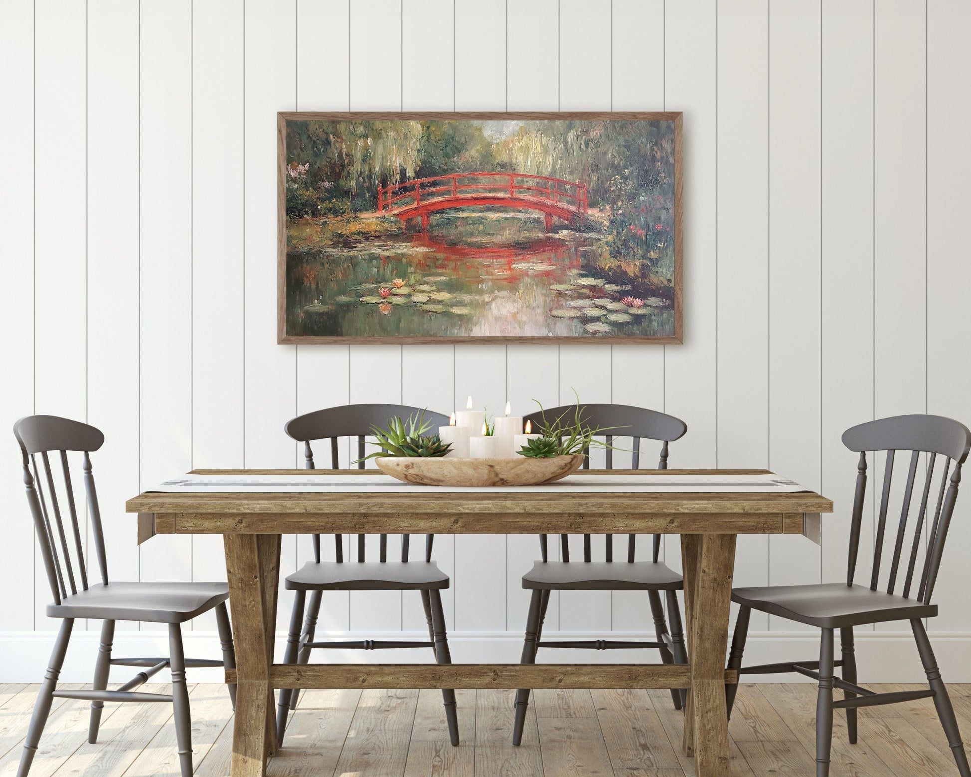 Japanese Bridge over Pond Frame TV Art