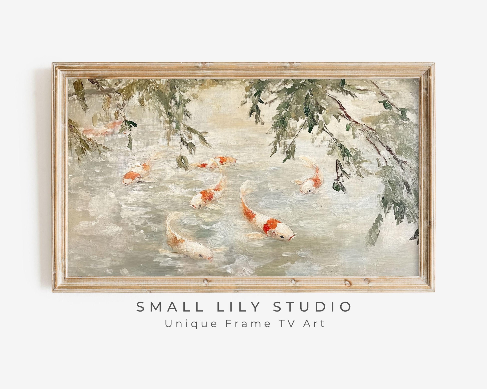 Koi Fish in Pond Frame TV Art