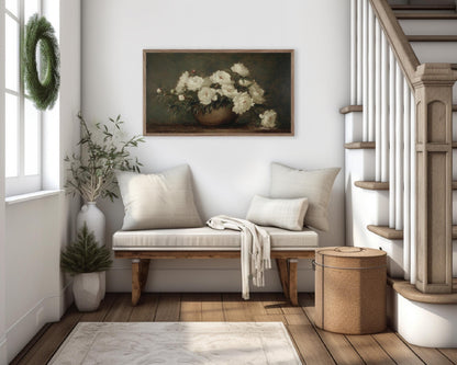 Moody Florals Vintage Style Painting Frame TV Art