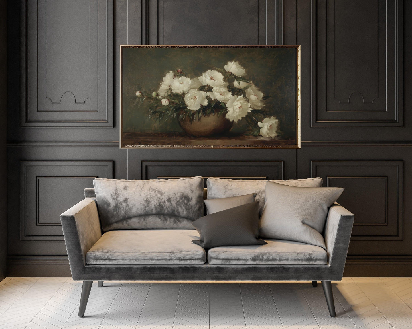 Moody Florals Vintage Style Painting Frame TV Art