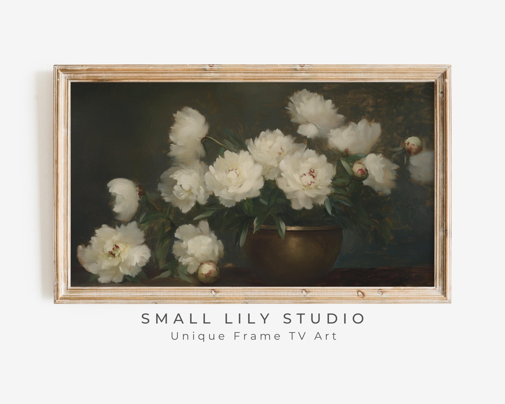 Moody Florals Vintage Style Painting Frame TV Art