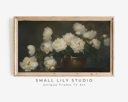 Moody Florals Vintage Style Painting Frame TV Art