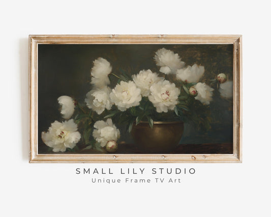 Moody Florals Vintage Style Painting Frame TV Art