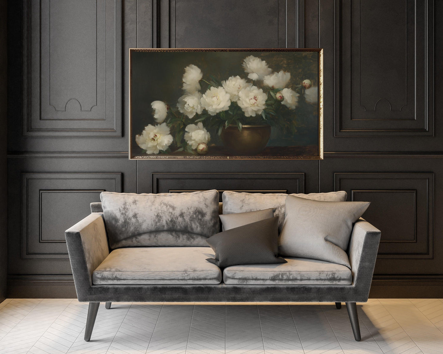 Moody Florals Vintage Style Painting Frame TV Art