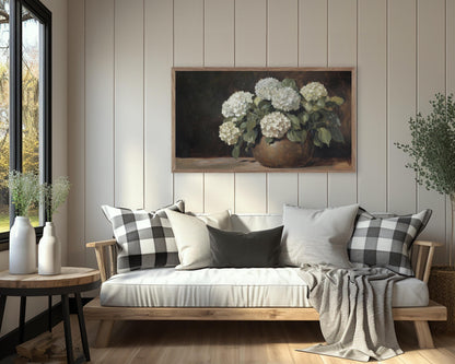Moody Hydrangeas Painting Frame TV Art
