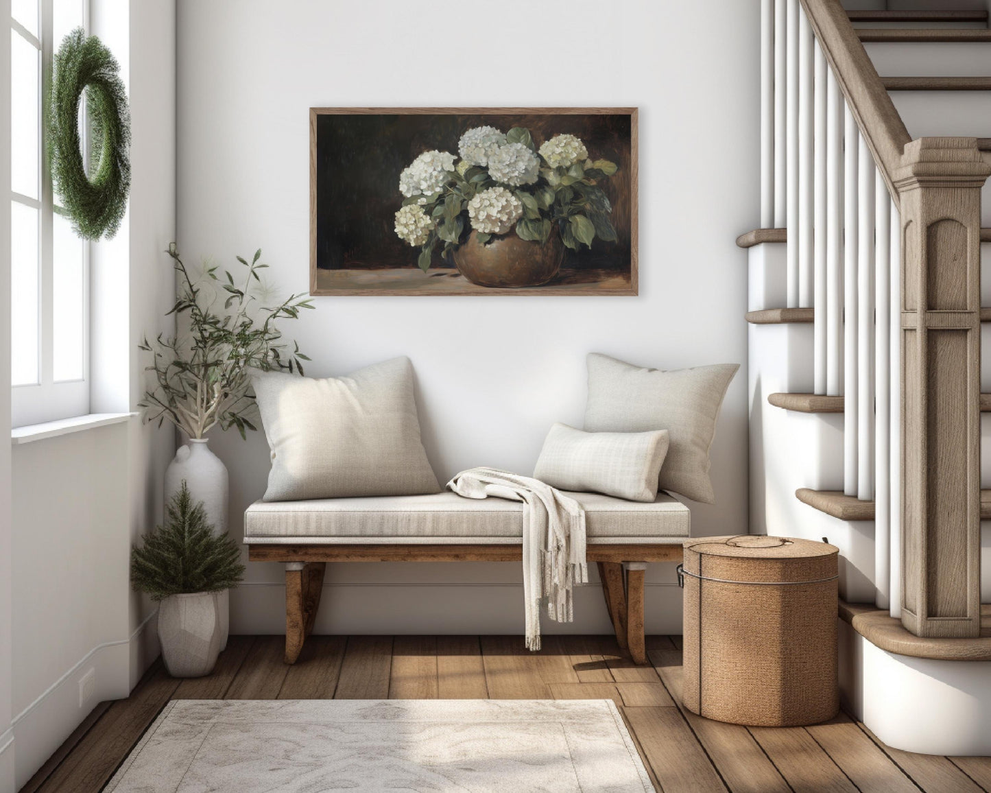 Moody Hydrangeas Painting Frame TV Art