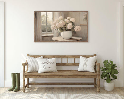 Pink Hydrangeas in Cottage Frame TV Art