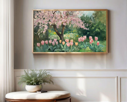 Spring Tulips and Blossoms Frame TV Art