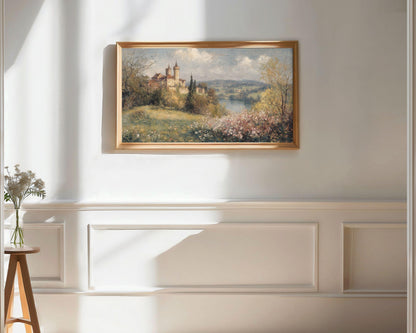 Castle in Spring Landscape Frame TV Art