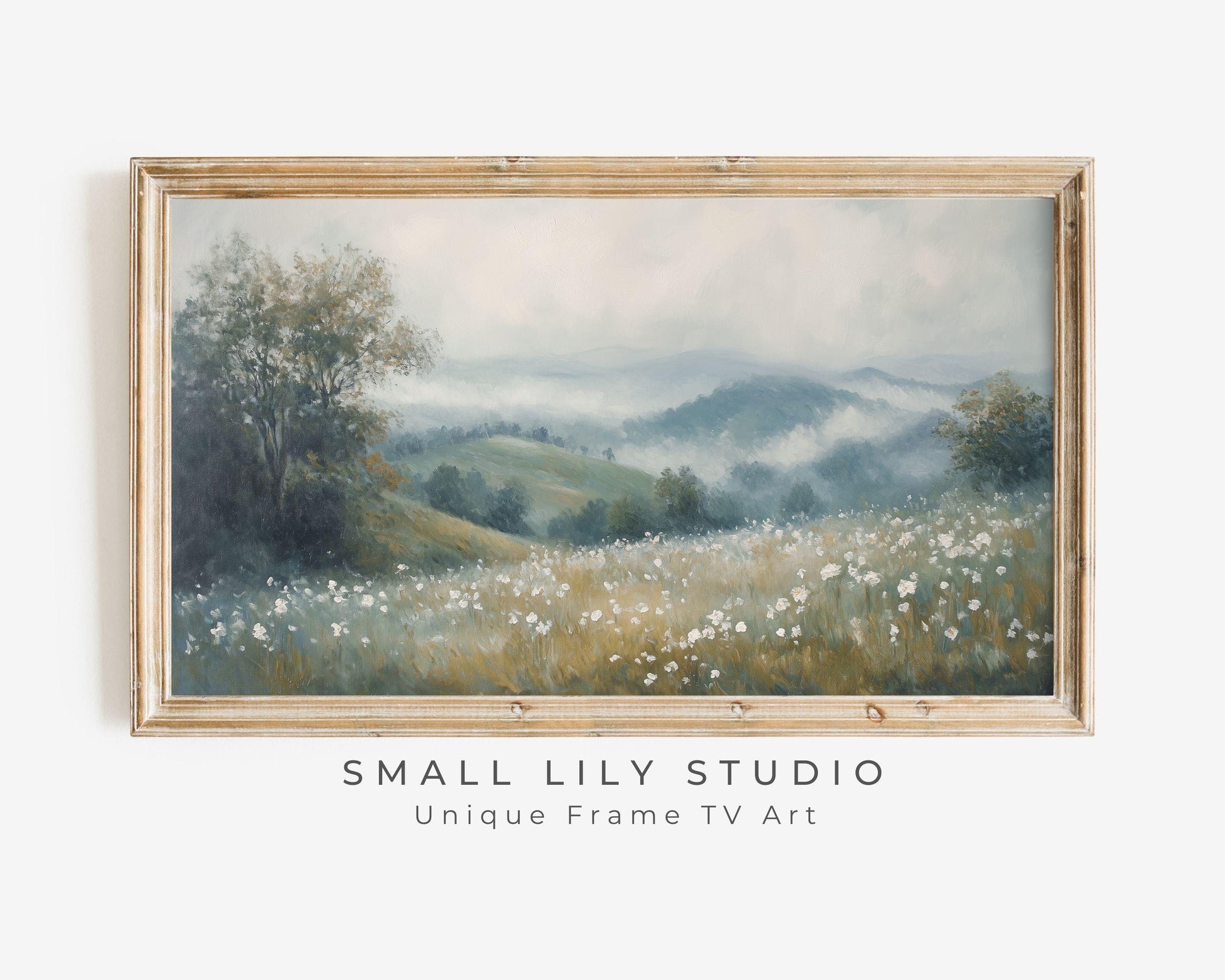 Moody Wildflowers Landscape Frame TV Art
