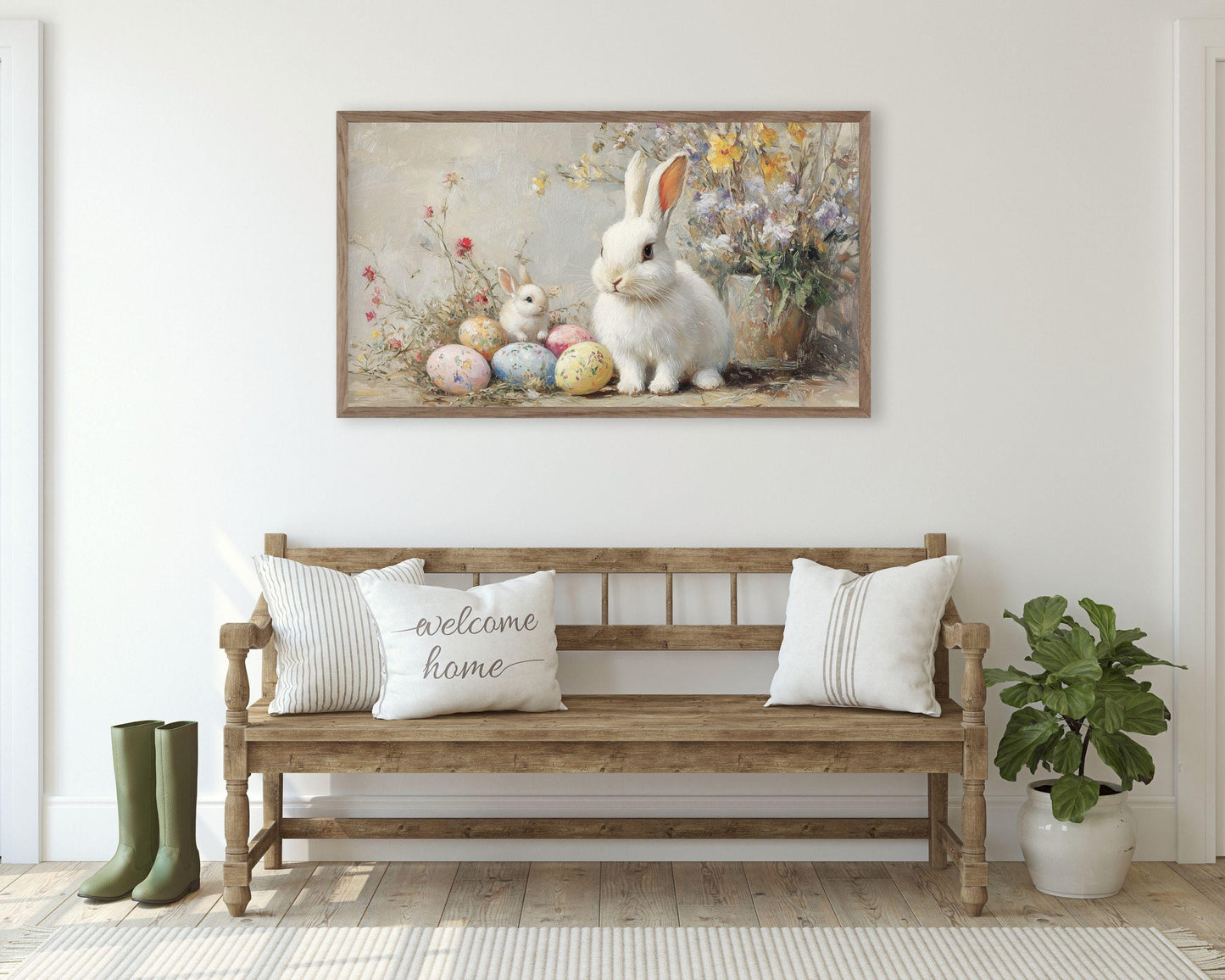 Bunnies and Easter Eggs Frame TV Art