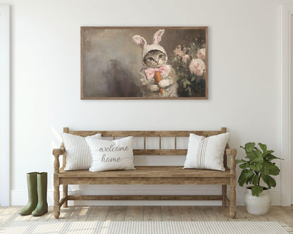 Bunny Cat Easter Frame TV Art