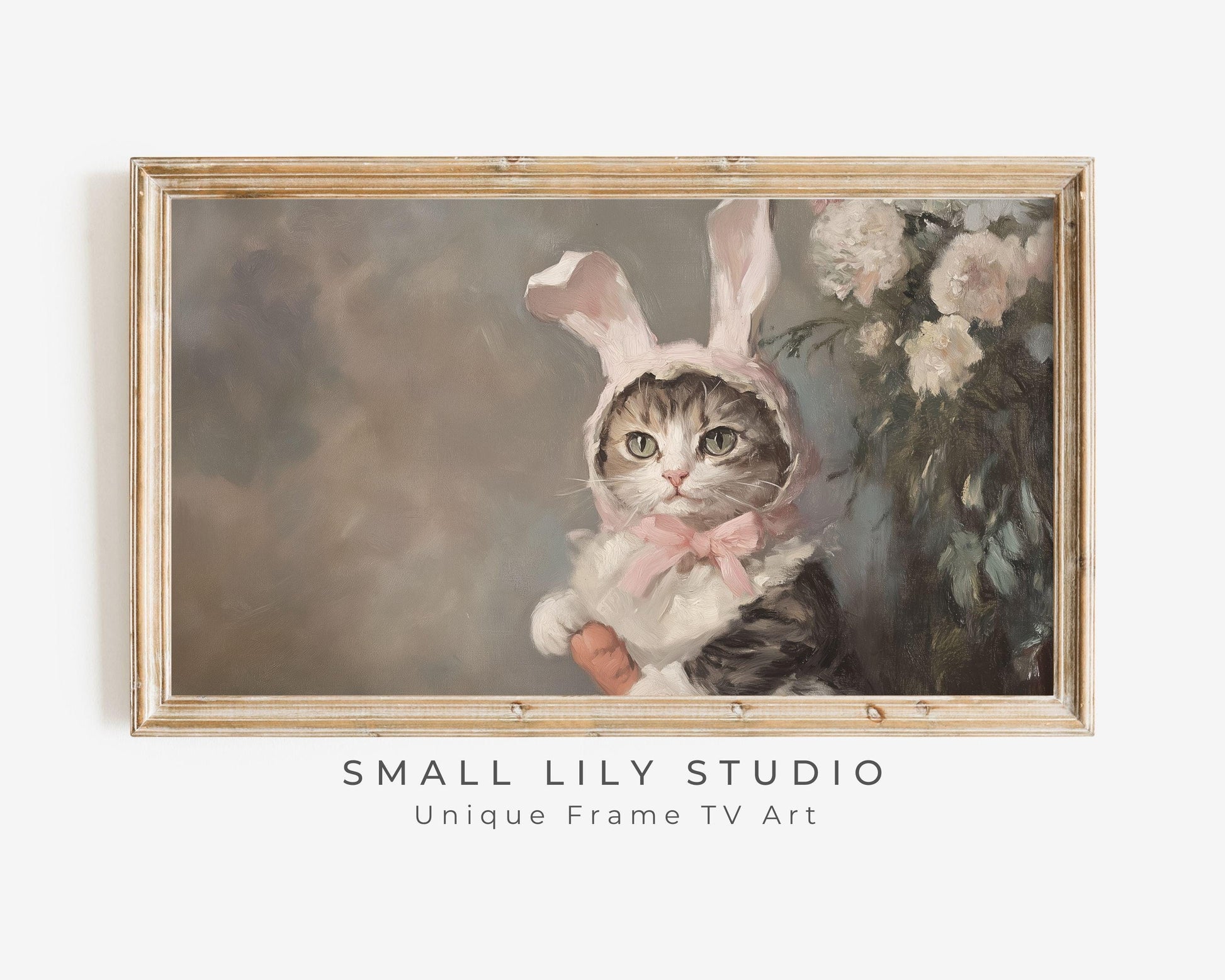 Cat Easter Bunny Frame TV Art