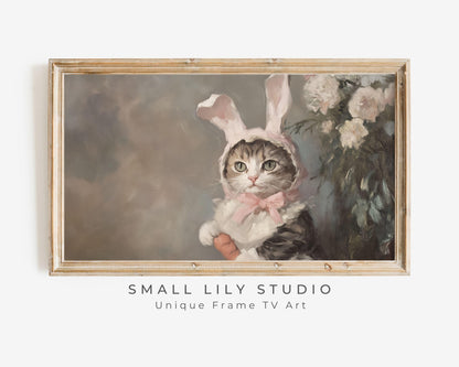 Cat Easter Bunny Frame TV Art