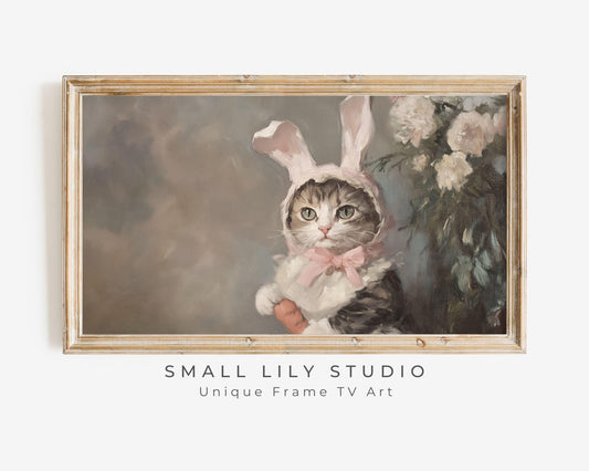 Cat Easter Bunny Frame TV Art