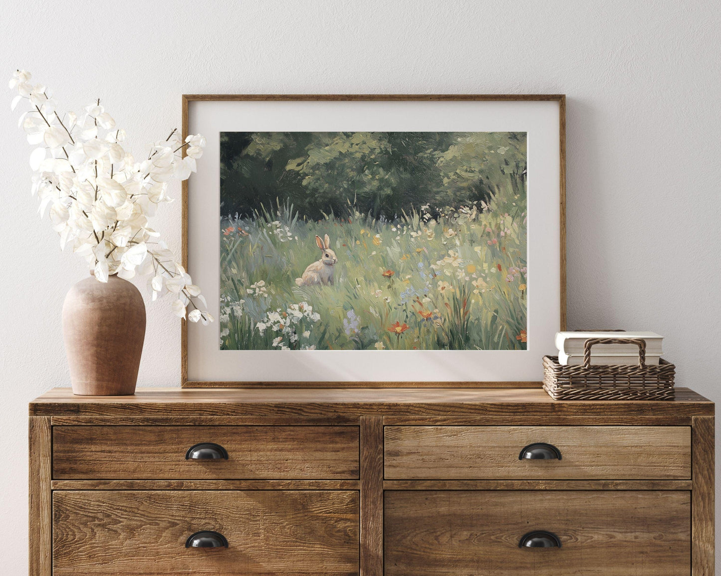 Rabbit in Wildflowers Printable Wall Art