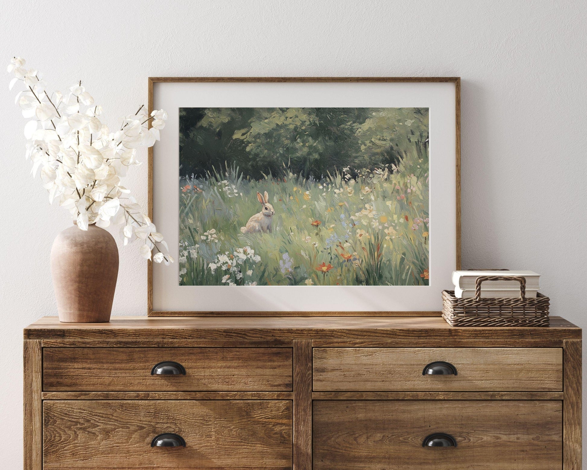 Rabbit in Wildflowers Printable Wall Art