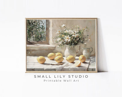 Lemons and Daisies Printable Wall Art