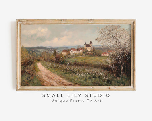 Rustic Landscape with Castle Frame TV Art
