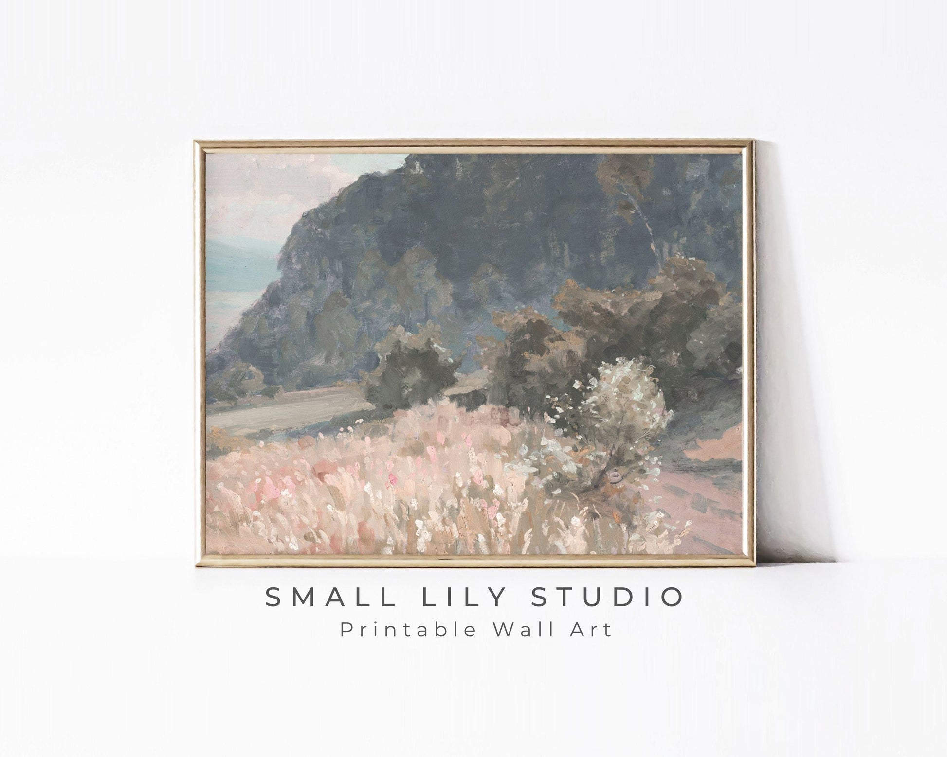 Pink Wildflower Field Printable Wall Art