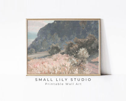 Pink Wildflower Field Printable Wall Art