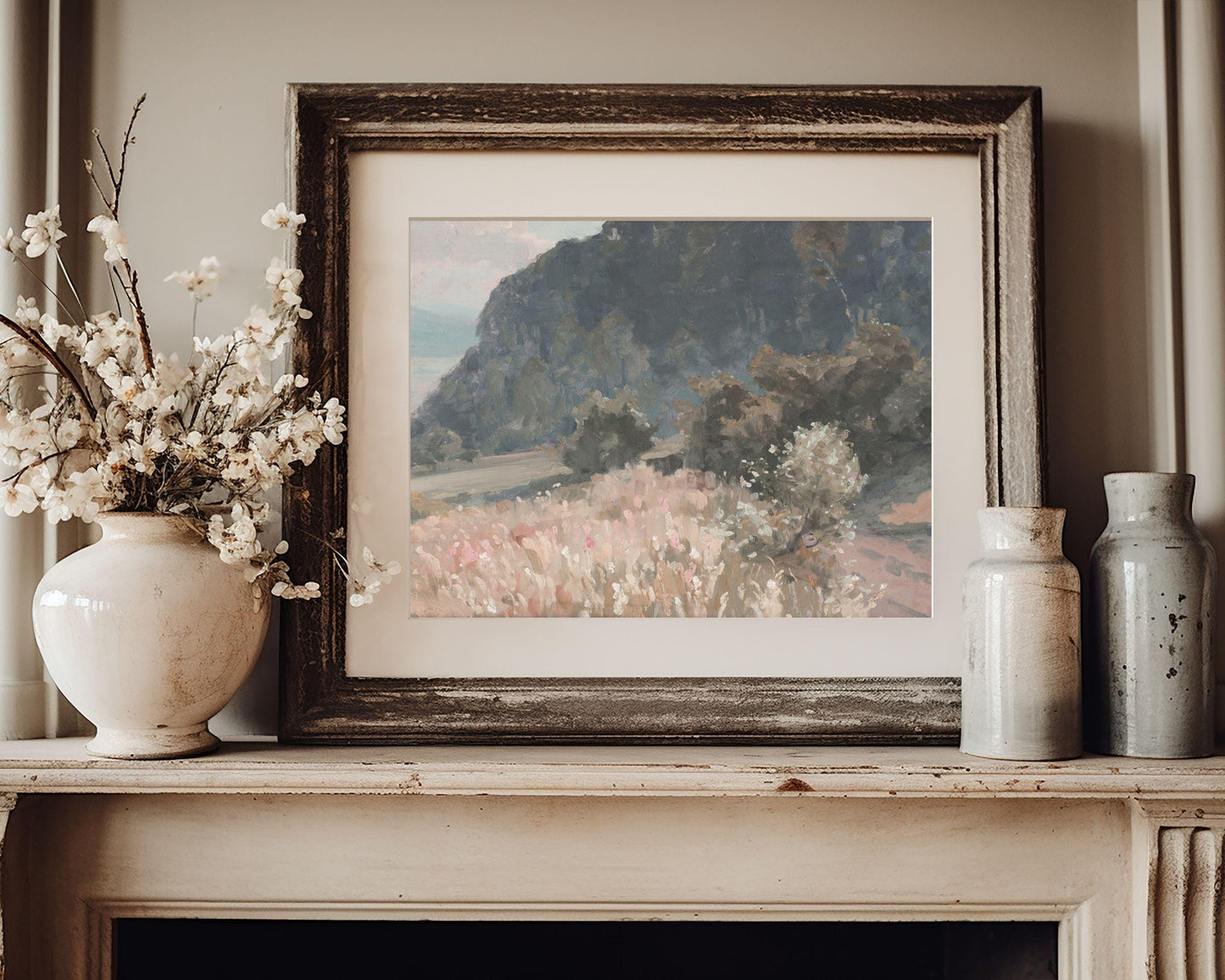 Pink Wildflower Field Printable Wall Art