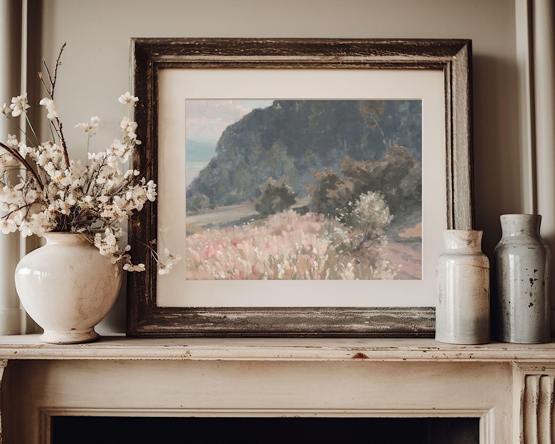 Pink Wildflower Field Printable Wall Art