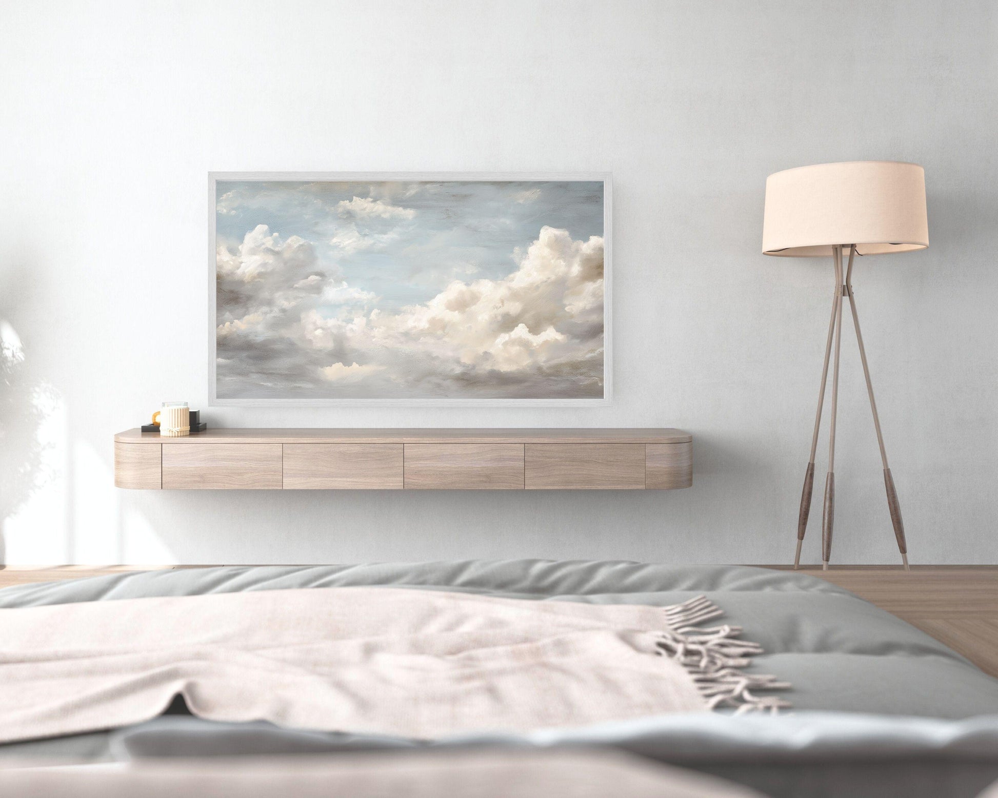Vintage Style Clouds Painting Frame TV Art