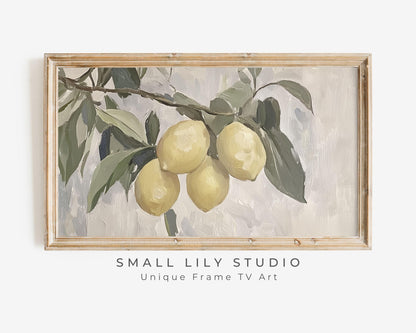 Lemons on a Branch Frame TV Art