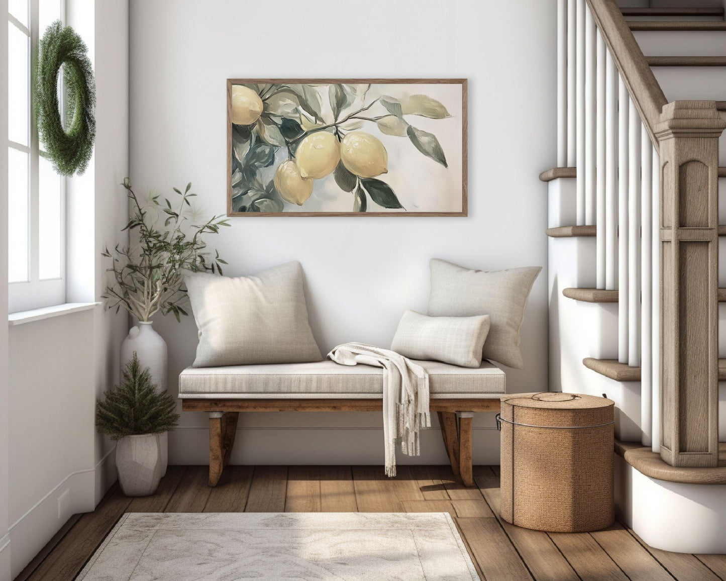 Lemons and Leaves Frame TV Art