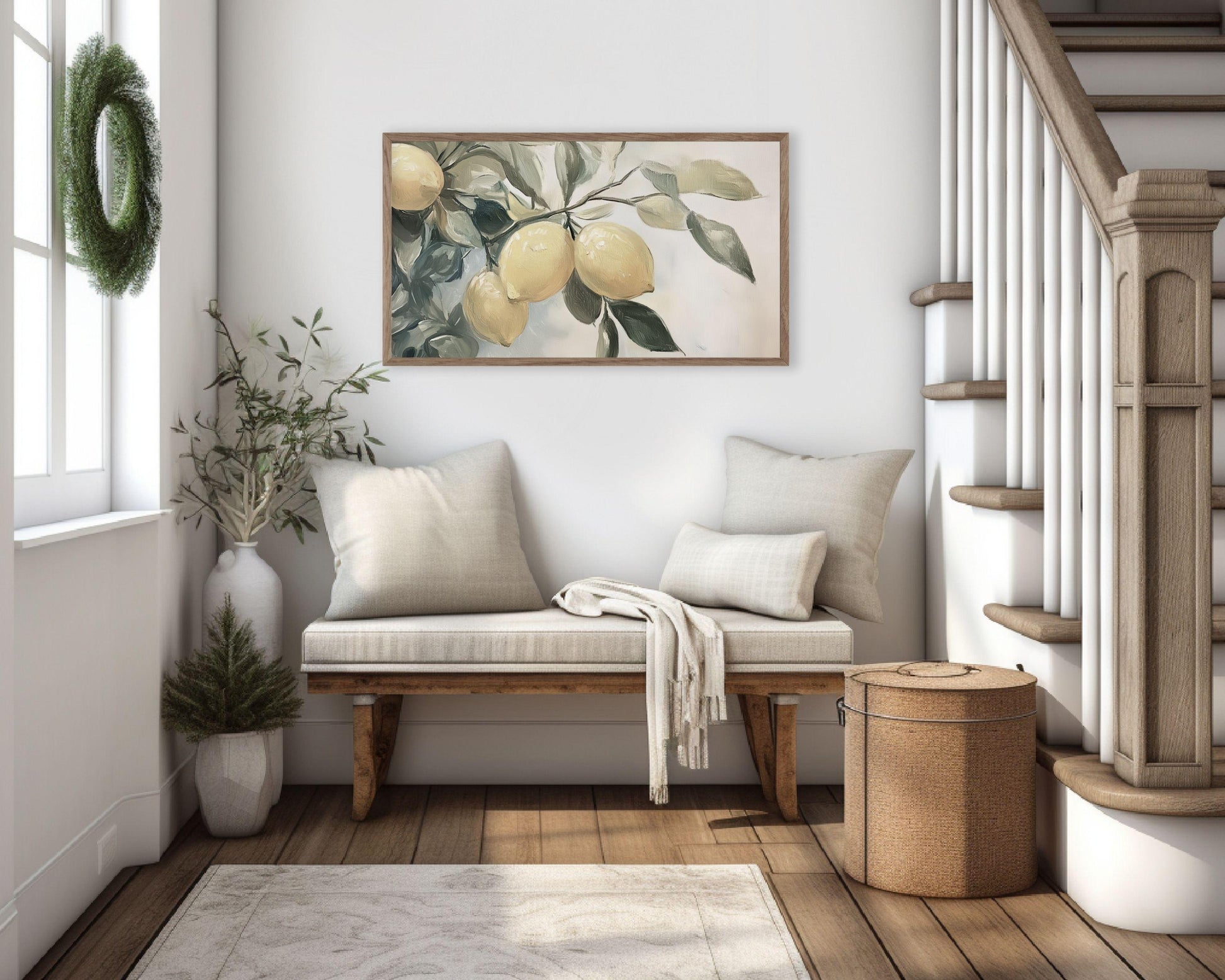 Lemons and Leaves Frame TV Art