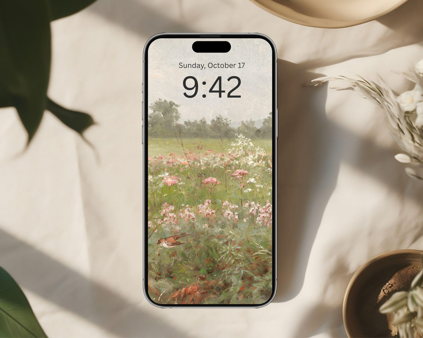 Pink Wildflowers Phone Wallpaper