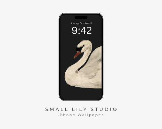 Vintage Swan Phone Wallpaper
