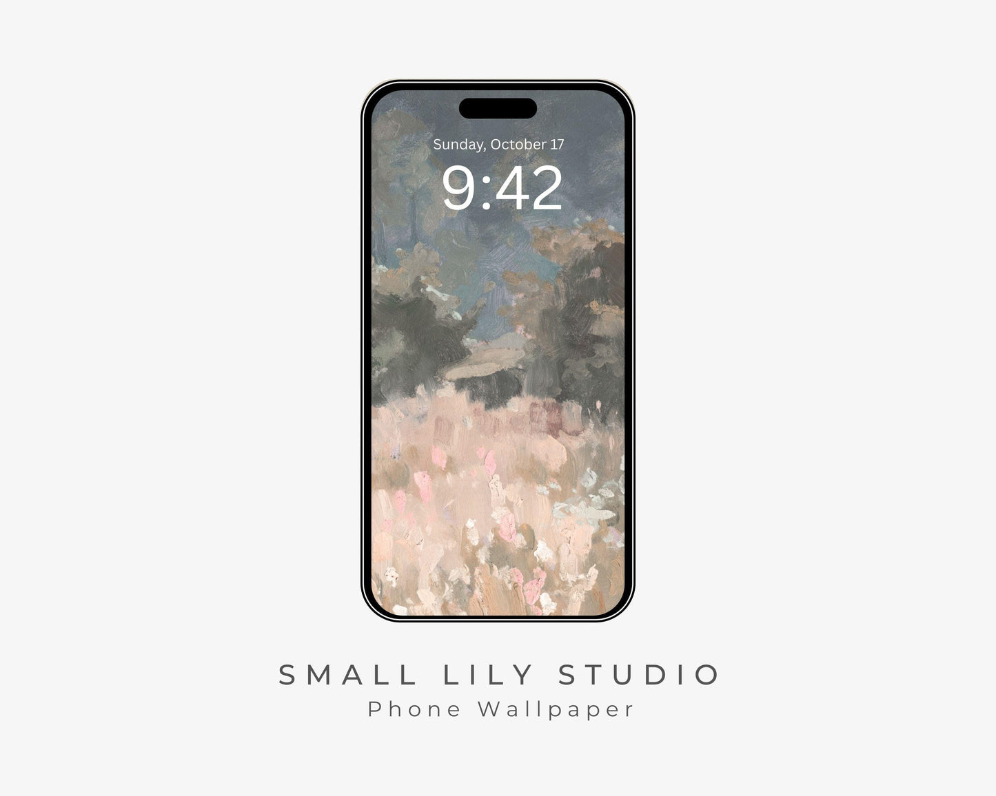 Pink Floral Landscape Phone Wallpaper