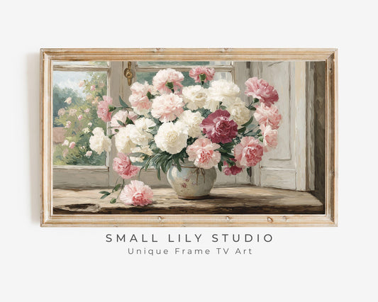 Pink Carnations Frame TV Art