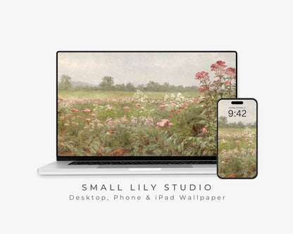 Pink Wildflowers Desktop Wallpaper Set