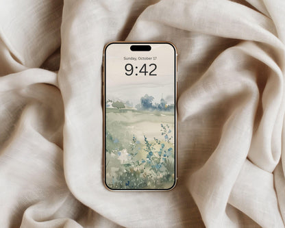 Blue Wildflowers Phone Wallpaper