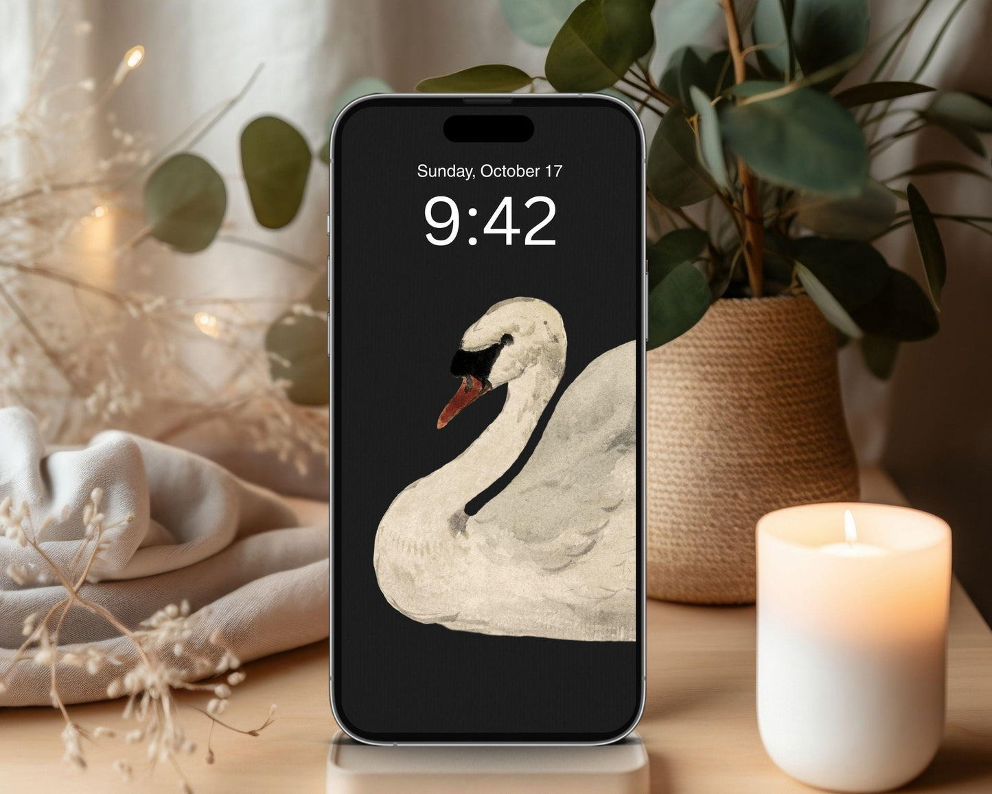 Vintage Swan Phone Wallpaper