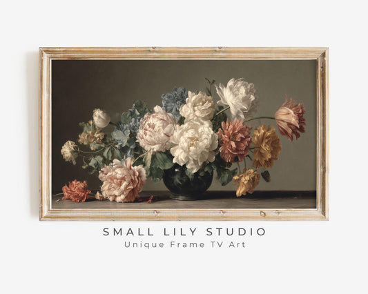 Peonies Still Life Painting Frame TV Art