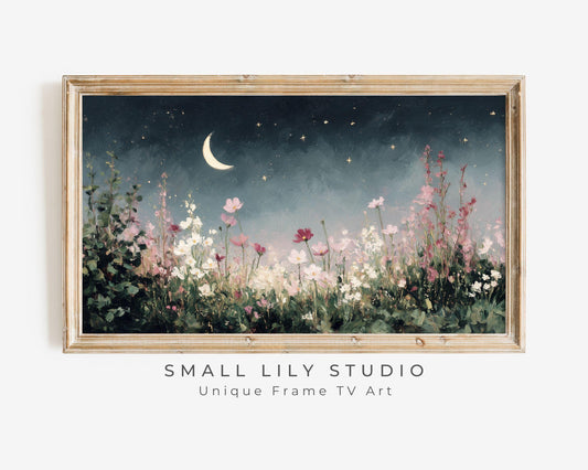 Floral Garden at Dusk Frame TV Art