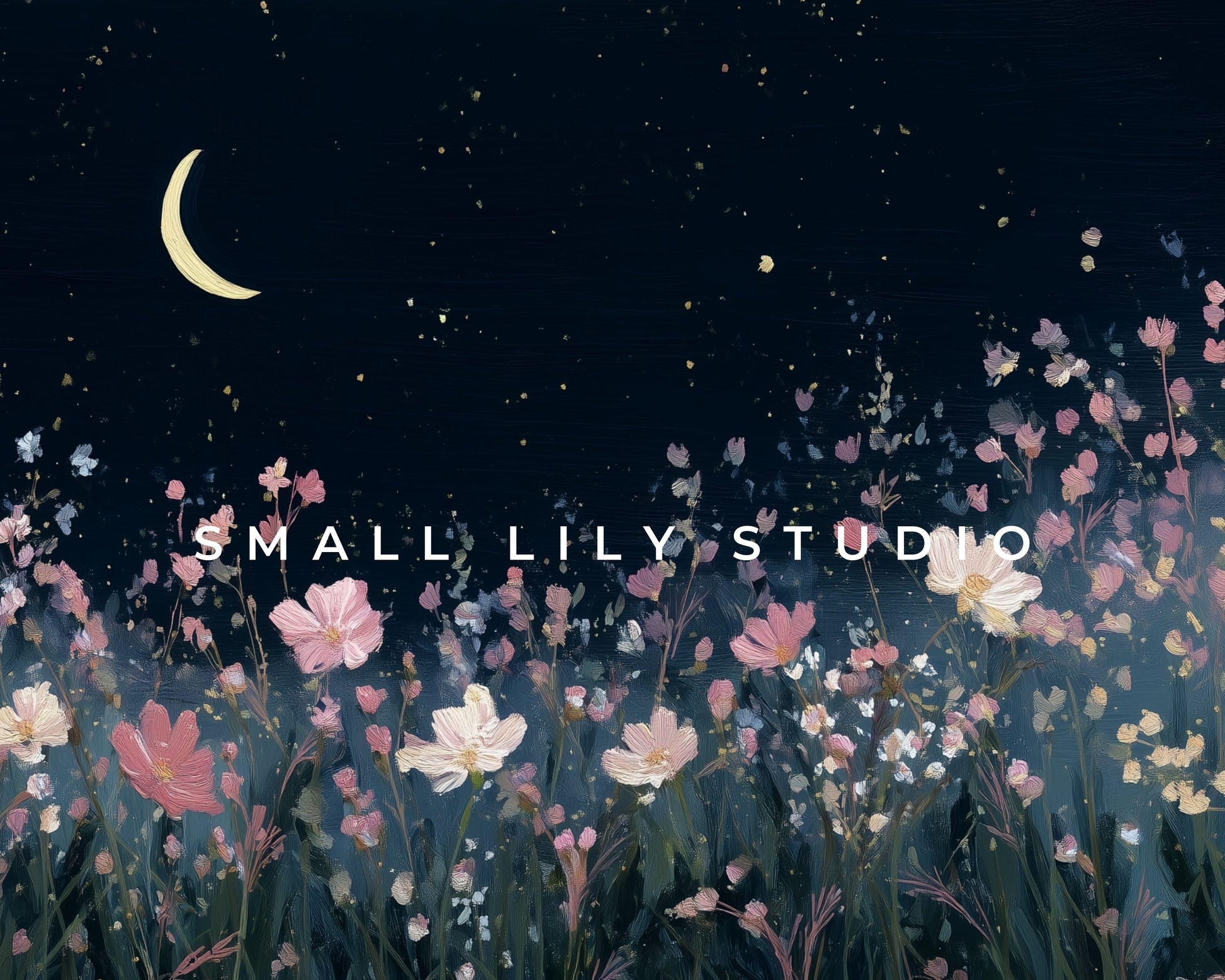 Floral Garden at Night Frame TV Art