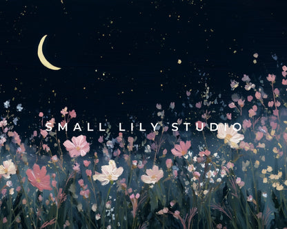 Floral Garden at Night Frame TV Art