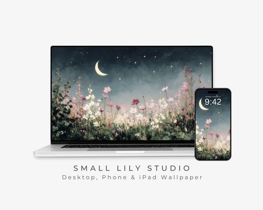 Night Garden Desktop Wallpaper Set