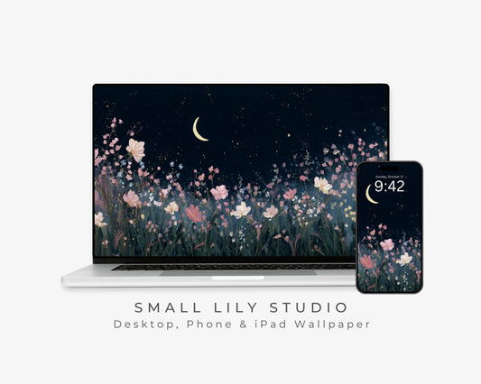 Dark Flowers Desktop Wallpaper Set