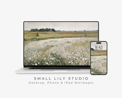 White Floral Desktop Wallpaper Set