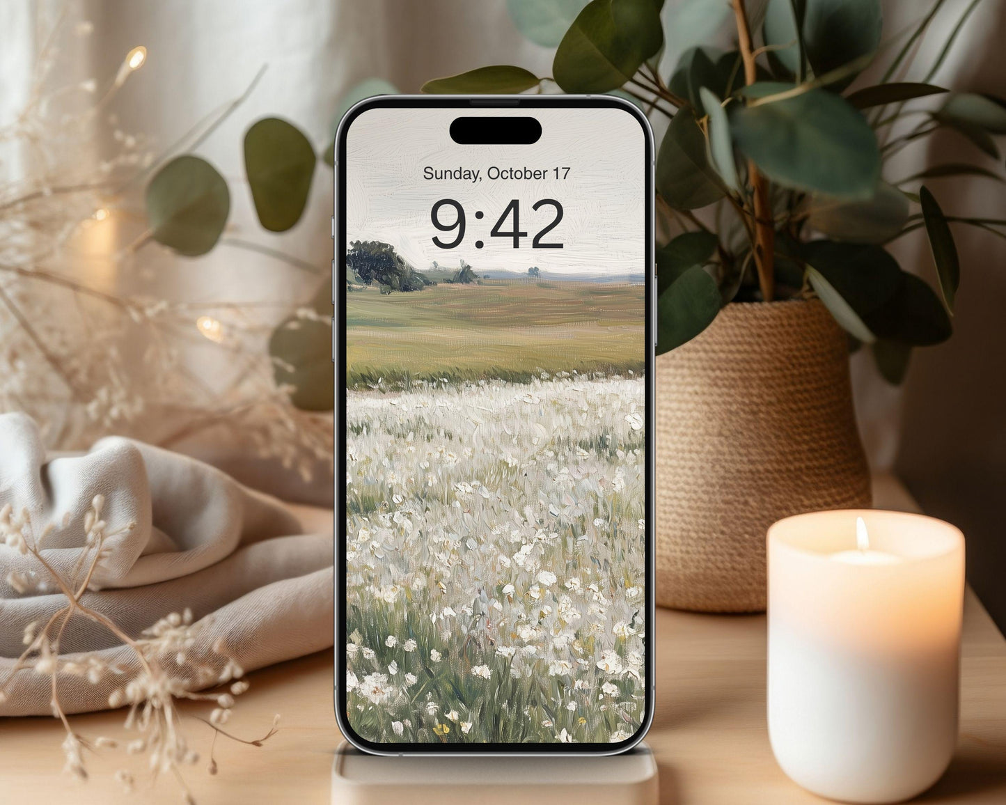 White Floral Desktop Wallpaper Set