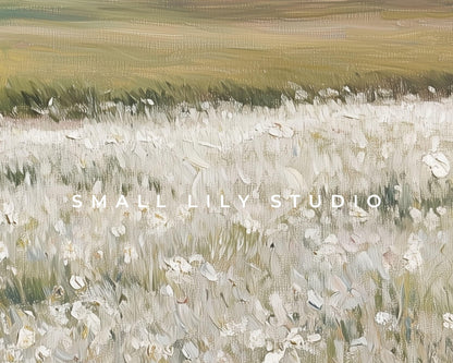 White Floral Landscape Phone Wallpaper