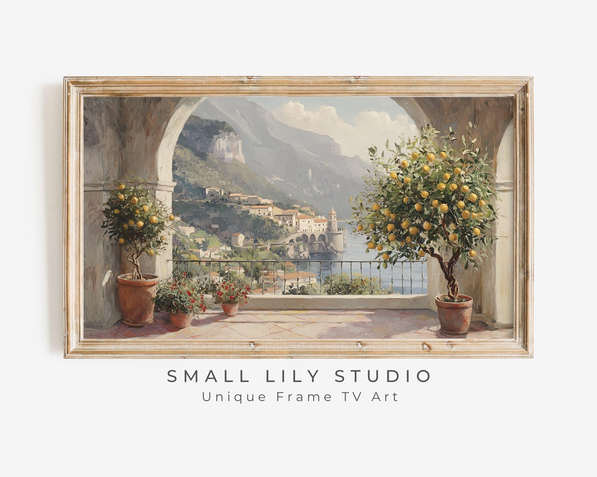 Summer Italian Terrace & Lemon Tree Frame TV Art