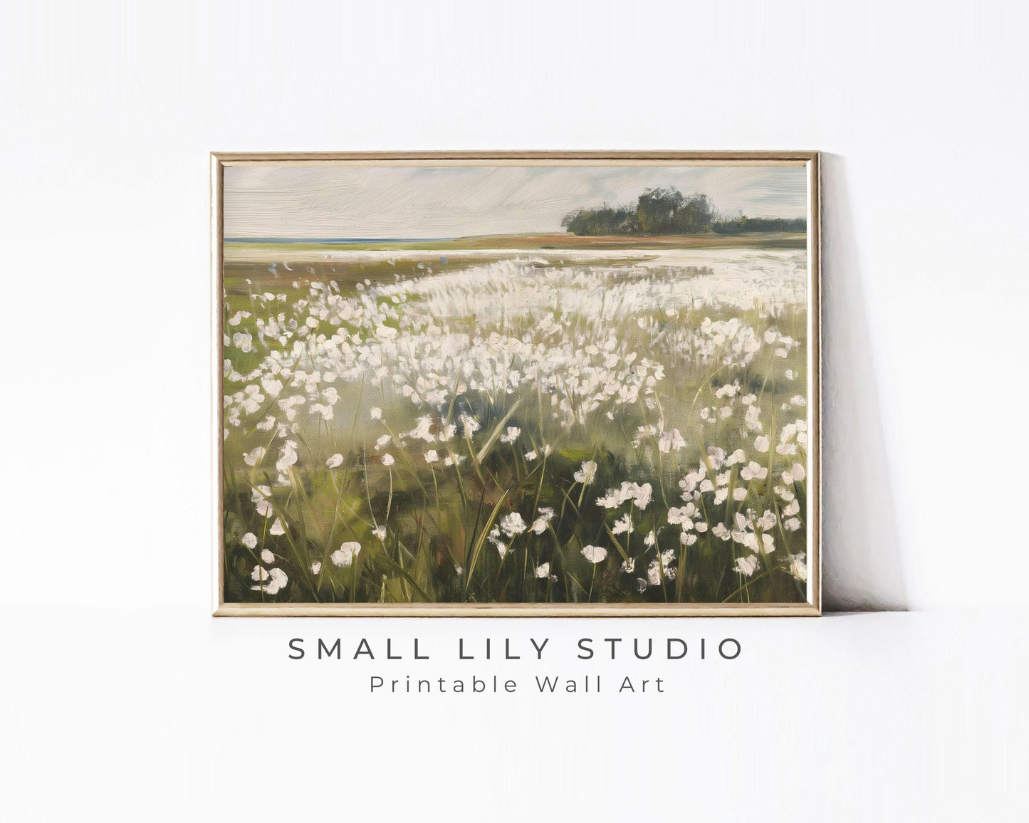 White Wildflowers Printable Wall Art